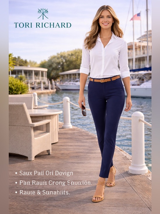 Tori Richard Pants - Tori Richard Navy Tailored Ankle Pant Slim Stretch Resort Travel Size 6 Womens